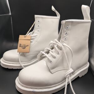 Dr. Martens White Leather Boots
